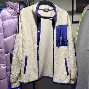 Cream Champion Sherpa jacket